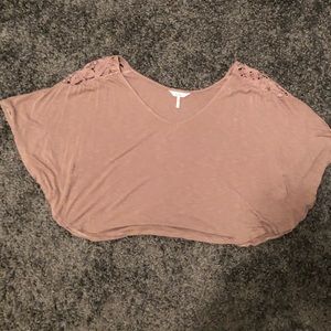 Tan/beige lace crop